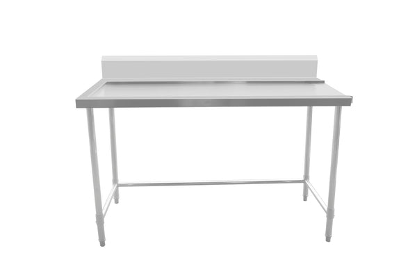 Outlet Bench with Splashback & Leg Brace - Outlet on Right / 750 / AWSD-0975R - Whisk Hospitality - 632554