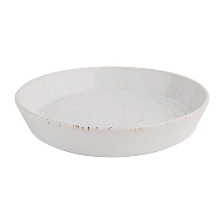 Olympia Cavolo White Speckle Flat Round Bowl - 220mm (Box 4) FD901 - Whisk Hospitality - FD901