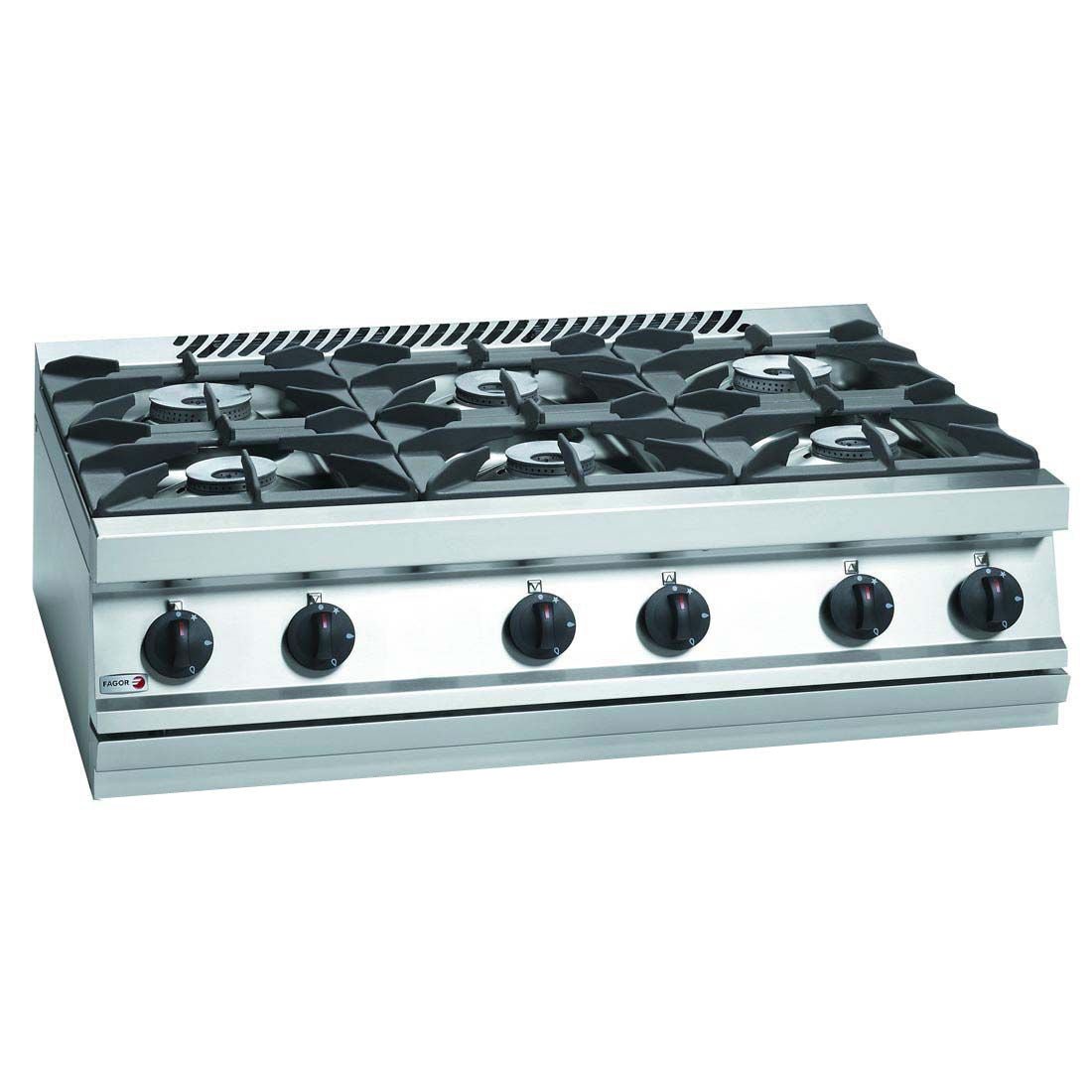 Fagor 700 series natural gas 6 burner SS boiling top CG7 - 60H - Whisk Hospitality - CG7-60H