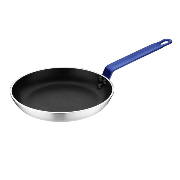 Hygiplas Frypan Aluminium Non - stick Teflon Platinum Plus Blue Handle - 240x40mm HT971 - Whisk Hospitality - HT971