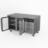 AG Commercial Two Glass Door Worktop / Under Bench Display Fridge 700mm Depth GNX2100TNG - Whisk Hospitality - GNX2100TNG