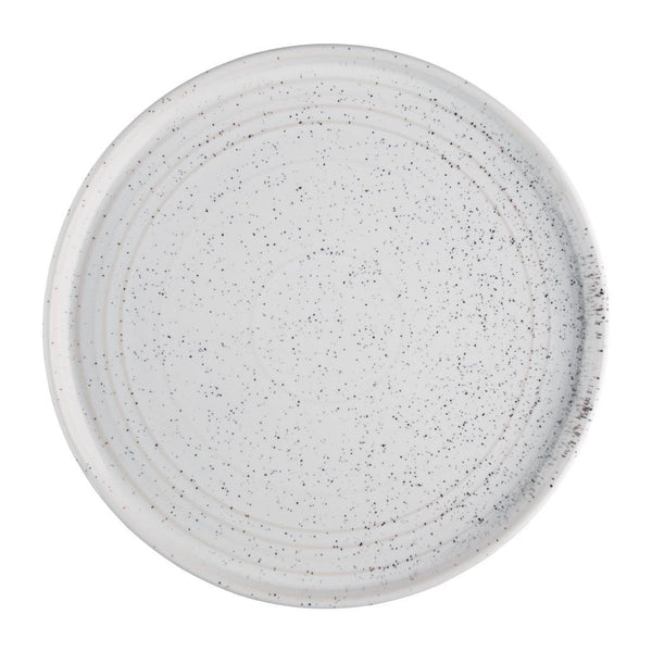 Olympia Cavolo White Speckle Flat Round Plate - 270mm (Box 4) FD904 - Whisk Hospitality - FD904