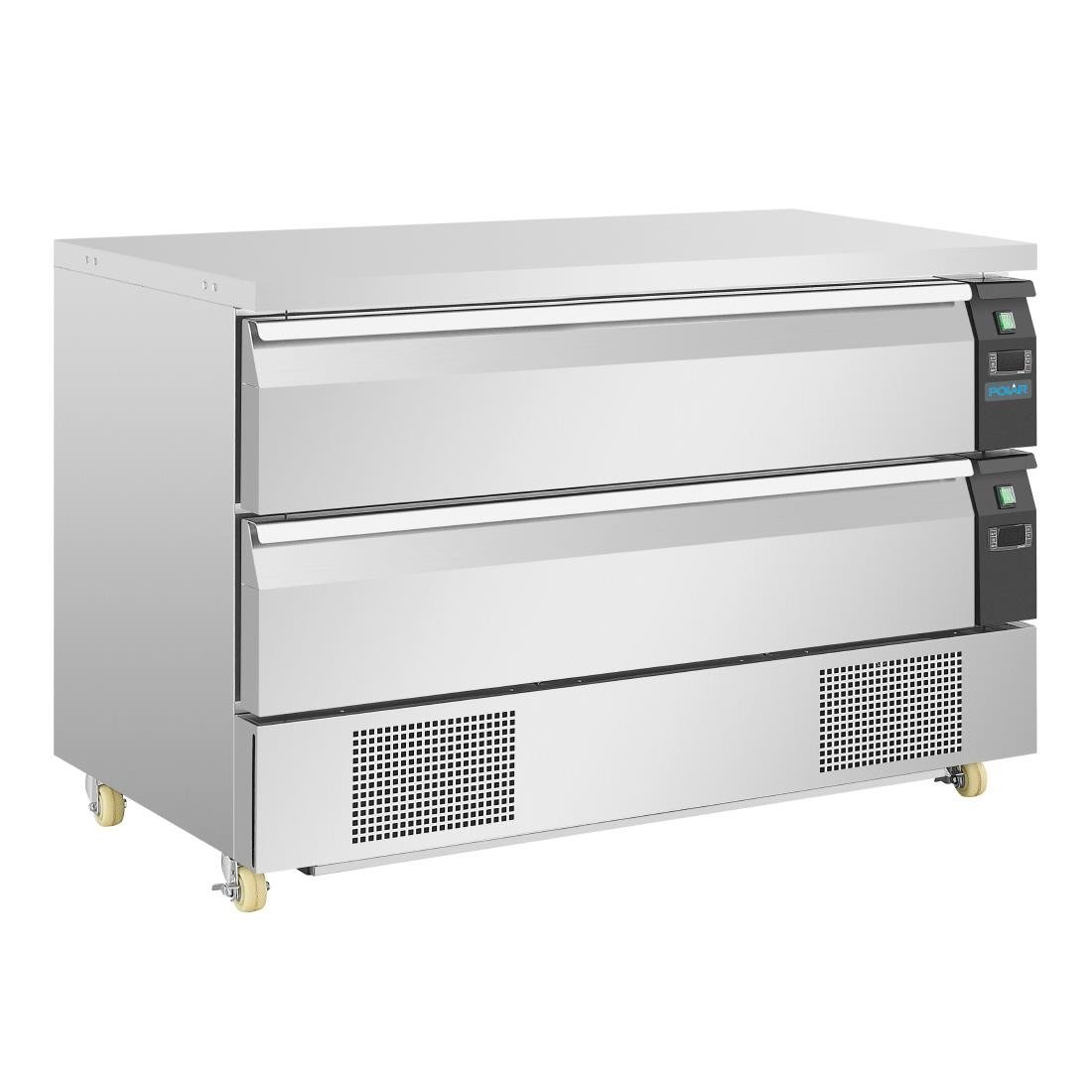 Polar U - Series Double Drawer Counter Fridge Freezer 6xGN DA997 - A - Whisk Hospitality - DA997-A