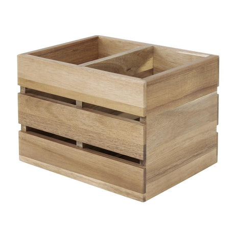 Olympia Table Organiser Acacia Wood - 210x160x150mm HX387 - Whisk Hospitality - HX387