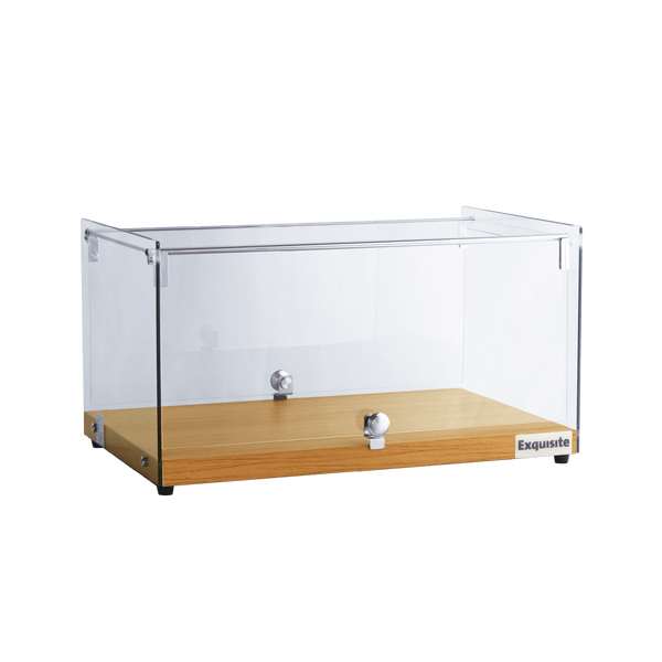 Exquisite One Tier Flat Glass Ambient Cake Display - Natural Oak - CD35-O - Whisk Hospitality - CD35-O
