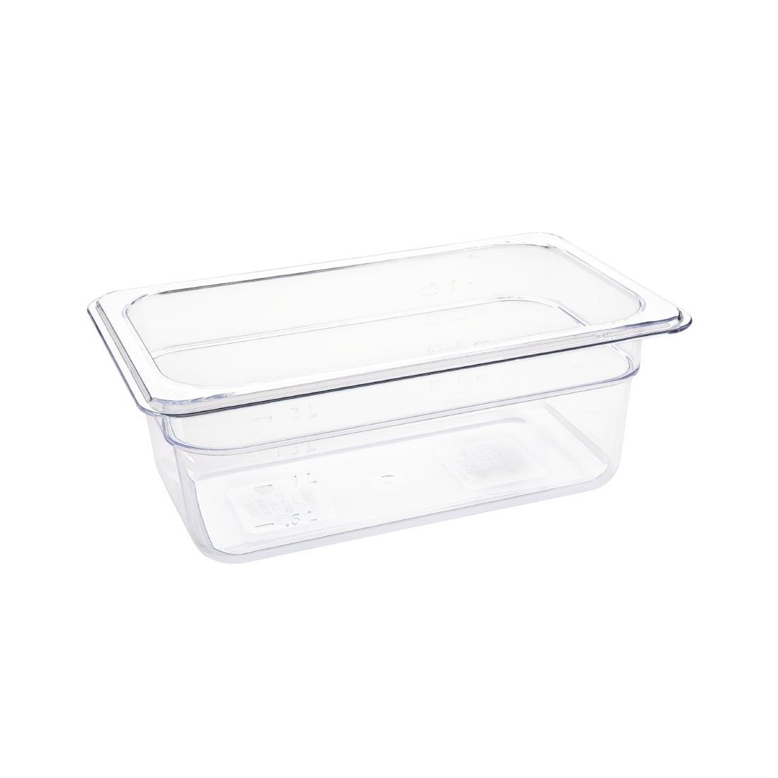 Vogue Clear Polycarbonate - GN 1/4 100mm U237 - Whisk Hospitality - U237