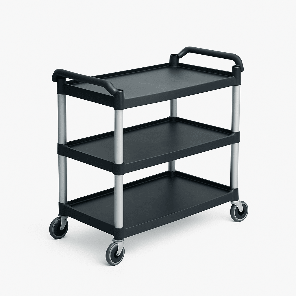 Serving Trolley - Large - 3 Tiers - Black - Whisk Hospitality - 394442