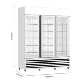 Thermaster Three Glass Door Colourbond Upright Drink Fridge LG - 1203P - Whisk Hospitality - LG-1203P