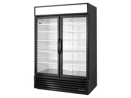True Refrigeration Upright Retail Merchandiser Refrigerator 2 Full Glass Swing Doors - GDM - 49 - HC - TSL01 - Whisk Hospitality - GDM-49-HC-TSL01