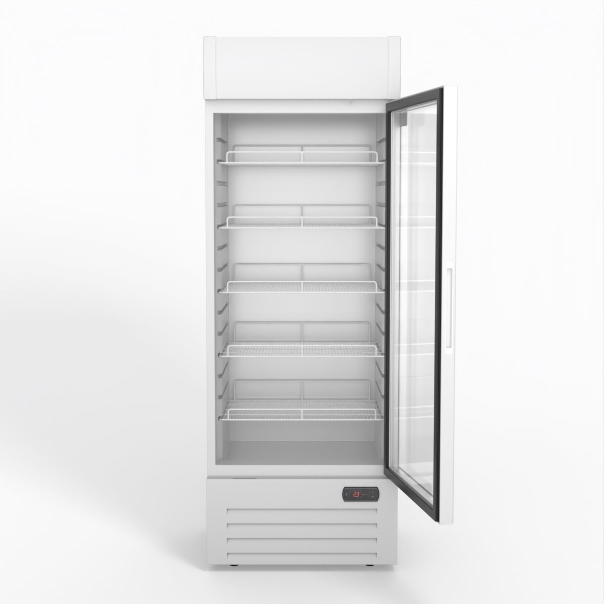 AG 515L Upright Glass Door Display/Drinks Fridge - White with Light Box DF515WL - Whisk Hospitality - DF515WL