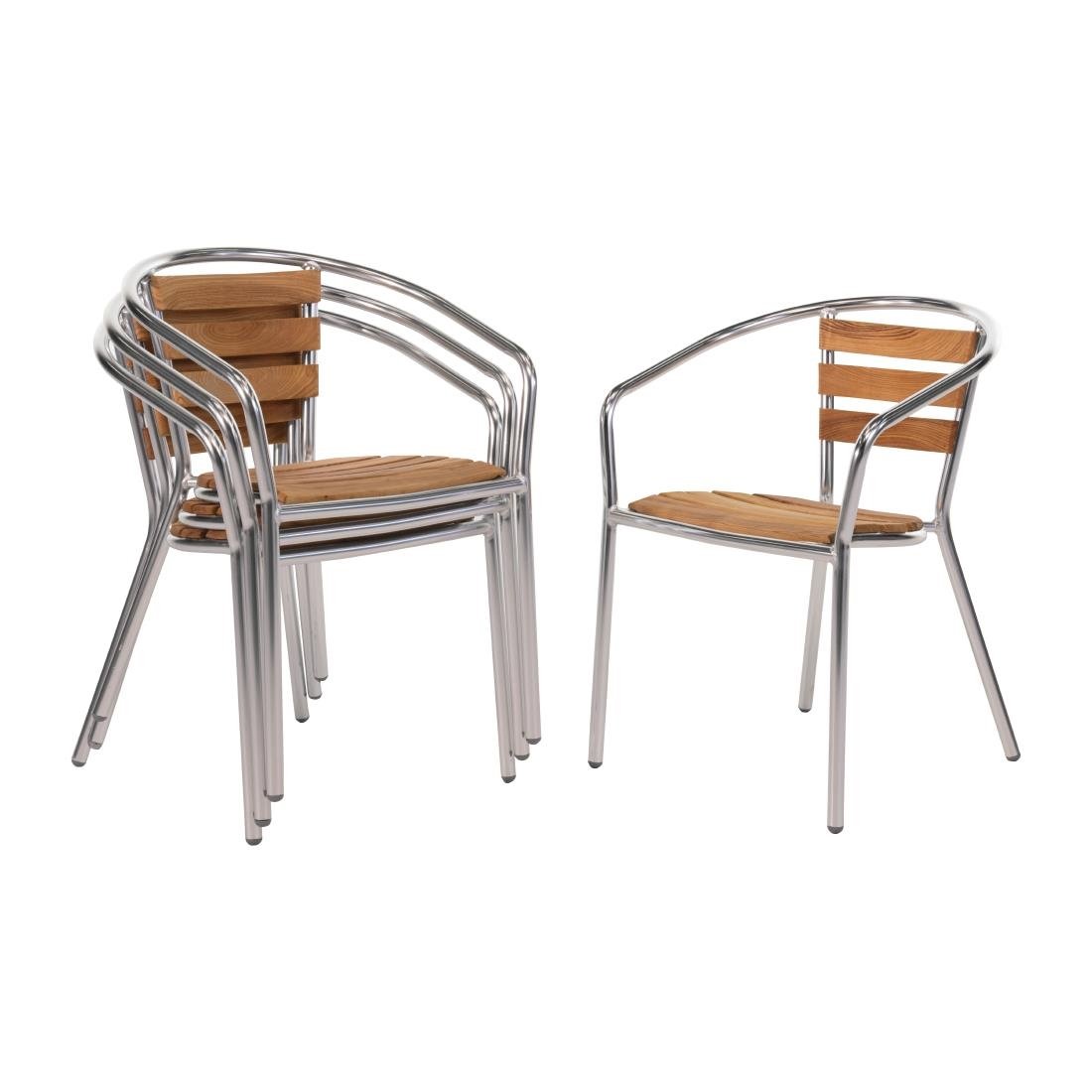 Bolero Armchair Alu. & Ash - 55.5Wx53Dx73Hcm (Pack 4) U421 - Whisk Hospitality - U421