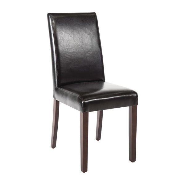 Bolero Faux Leather Dining Chair (Black) (Pack 2) GF954 - Whisk Hospitality - GF954