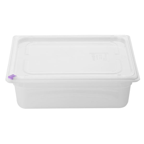 Hygiplas Click PP 1/2 GN with Lid & 7 Colour clips - 100mm 5.9 Ltr (Pack 4) FZ089 - Whisk Hospitality - FZ089