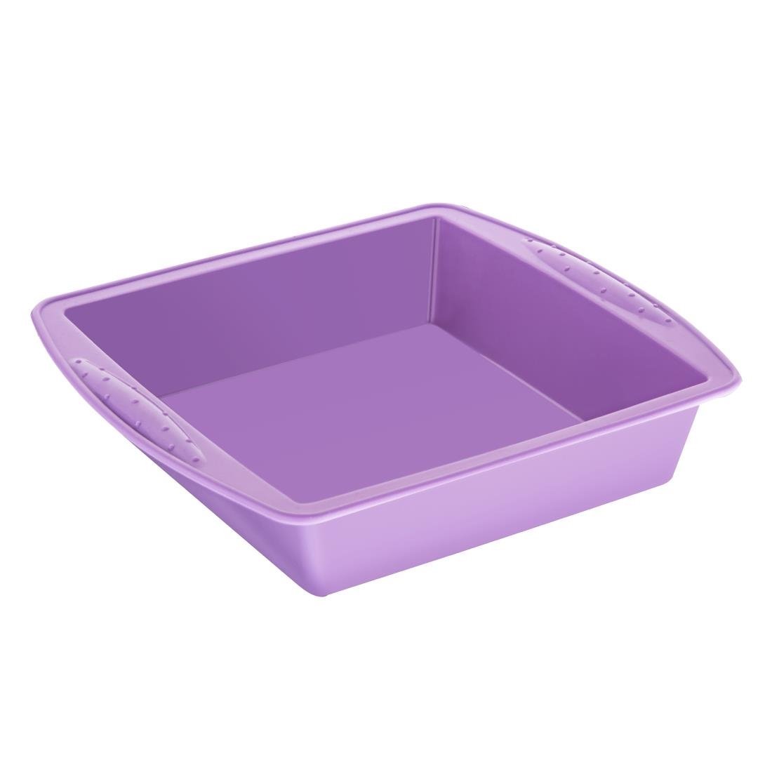 Flexible Silicone Square Bake Pan Purple (allergen) - 245x245mm CX049 - Whisk Hospitality - CX049