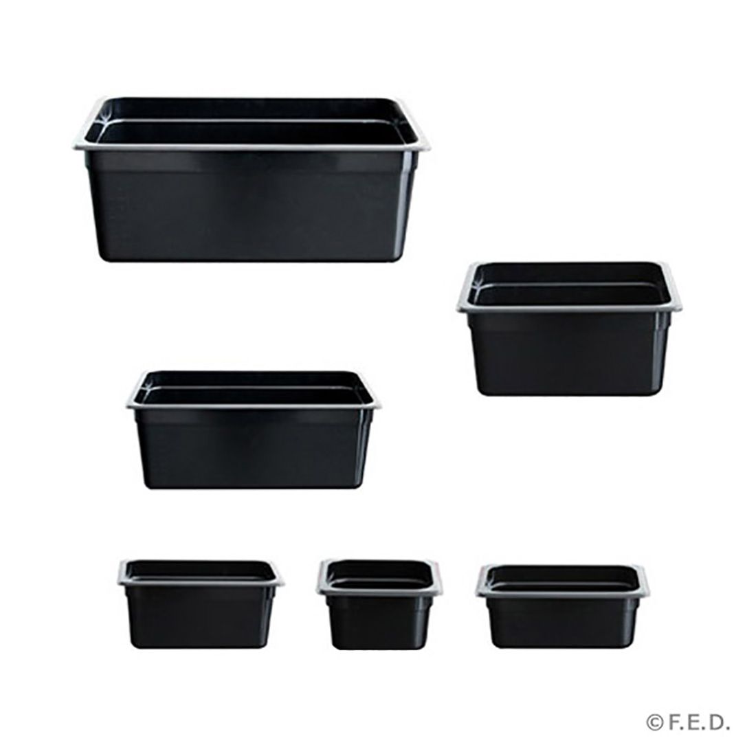Black Poly 1/2 x 65 mm Gastronorm Pan JW - P122B (1 Pack) - Whisk Hospitality - JW-P122B