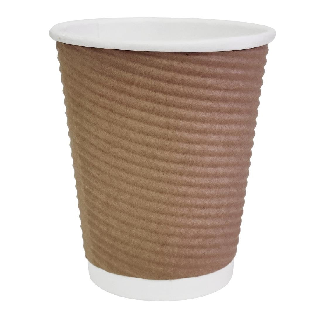 Fiesta Recyclable Hot Cup Ripple Wall Kraft 225ml (Sleeve 25) GP443 - Whisk Hospitality - GP443