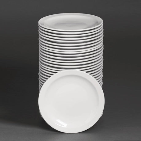 Sale Offer - Athena Hotelware Narrow Rimmed Plate - 20.5cm 8" (Box 36) S752 - Whisk Hospitality - S752