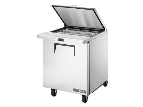 True Refrigeration Prep Table 12x 1/6 Top Pans 1 Solid Swing Door Removable lids - TSSU - 27 - 12M - C - HC FLID - Whisk Hospitality - TSSU-27-12M-C-HC FLID