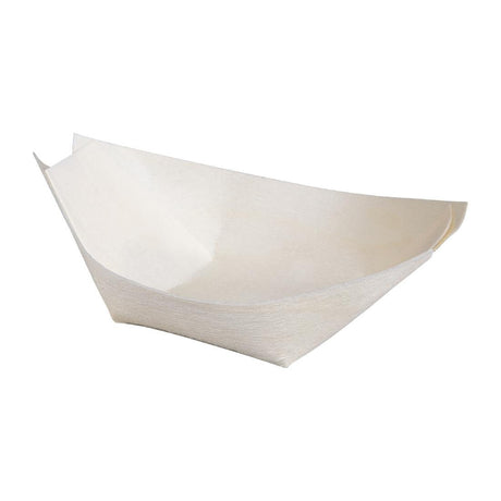 Fiesta Compostable Poplar Wooden Boat - 80mm (Pack 100) DK383 - Whisk Hospitality - DK383