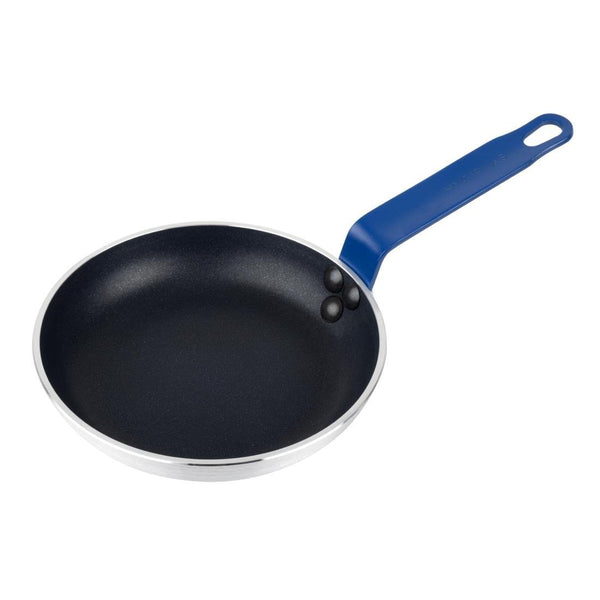 Hygiplas Frypan Aluminium Non - stick Teflon Platinum Plus Blue Handle - 200x40mm HT970 - Whisk Hospitality - HT970