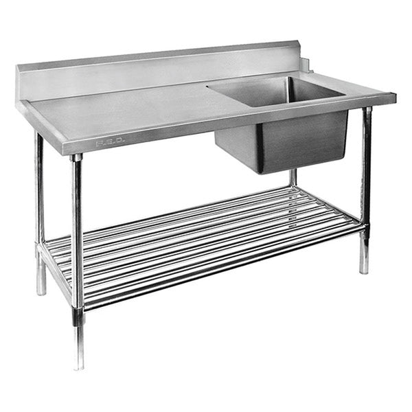 Right Inlet Single Sink Dishwasher Bench SSBD7 - 1200R/A - Whisk Hospitality - SSBD7-1200R/A