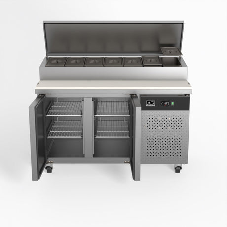 AG 2 Door Saladette Fridge €“ Fits 7 x 1/3 GN Trays SH2000 - 700 - Whisk Hospitality - SH2000-700