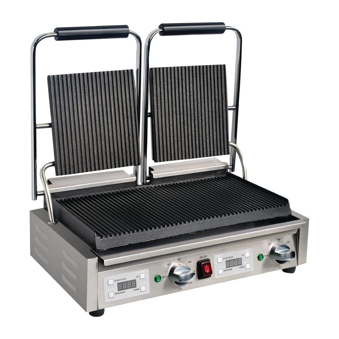 Apuro Contact Grill Double Ribbed/Ribbed FC383 - A - Whisk Hospitality - FC383-A