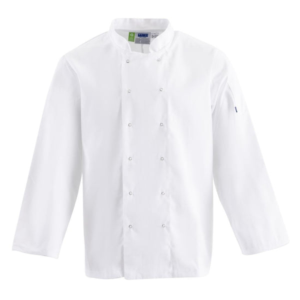 Whites Vegas Chefs Jacket Long Sleeve White Polycotton - Size S A134 - S - Whisk Hospitality - A134-S