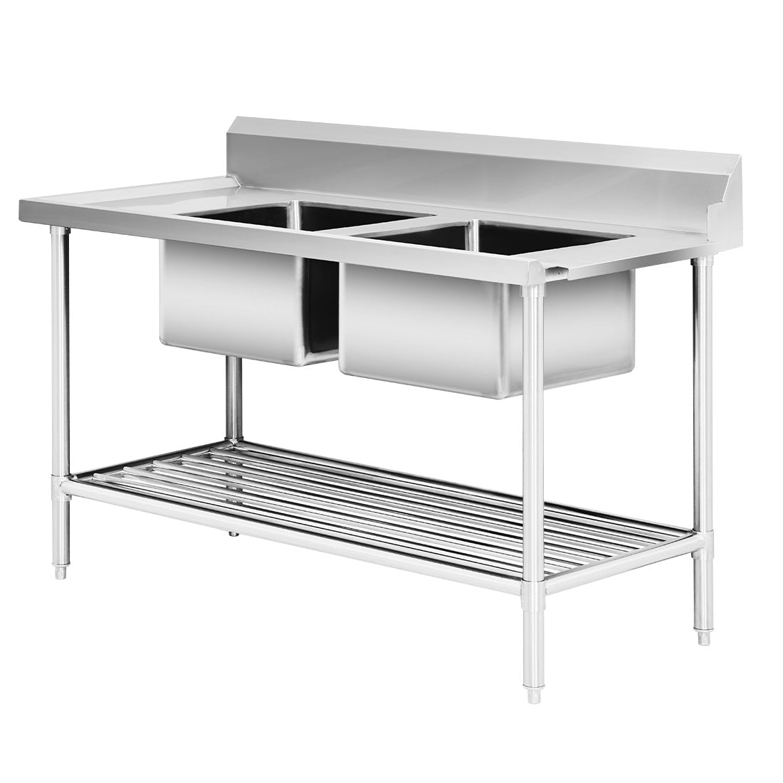 Right Inlet Double Sink Dishwasher Bench - DSBD7 - 1500R/A - Whisk Hospitality - DSBD7-1500R/A