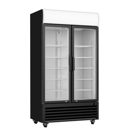 Thermaster Colourbond Upright Beverage Fridge 2 Doors Black - LG - 1000BP - Whisk Hospitality - LG-1000BP