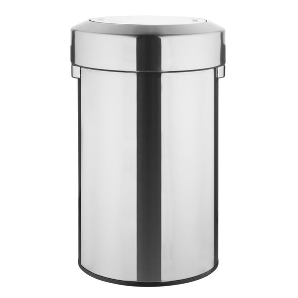 Bolero Brushed Steel Bin with Swing Lid 70ltr HT461 - Whisk Hospitality - HT461