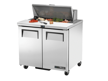 True Refrigeration Prep Table 8x 1/6 Top Pans 2 Solid Swing Doors - TSSU - 36 - 08 - HC - Whisk Hospitality - TSSU-36-08-HC