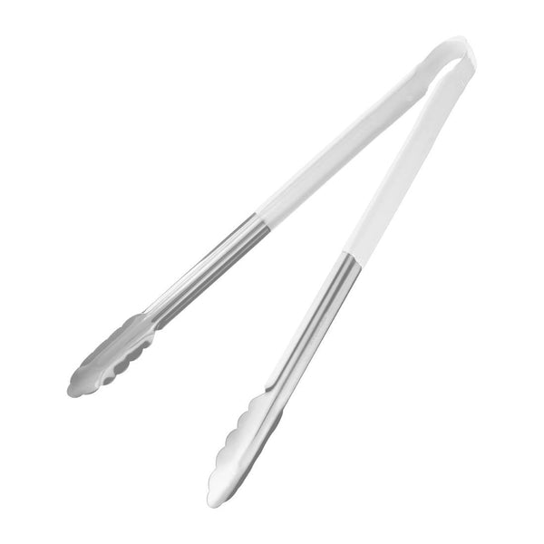 Hygiplas Colour Coded Serving Tong White - 405mm FX131 - Whisk Hospitality - FX131