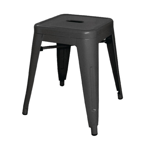 Bolero Black Steel Bistro Low Stool (Pack 4) DL880 - Whisk Hospitality - DL880