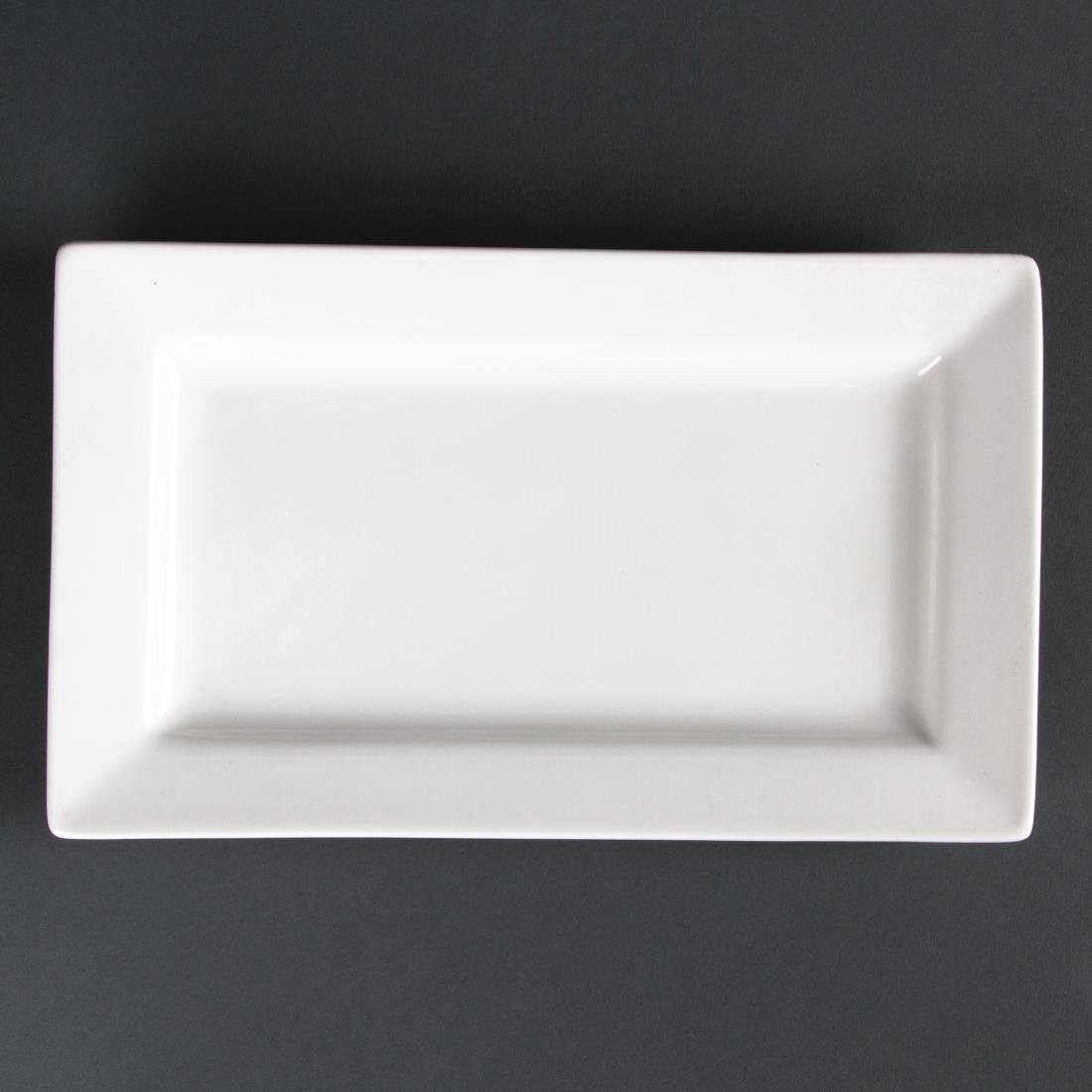 Olympia Lumina Wide Rim Rectangular Plate - 257x155mm 10x6" (Box 4) CD630 - Whisk Hospitality - CD630