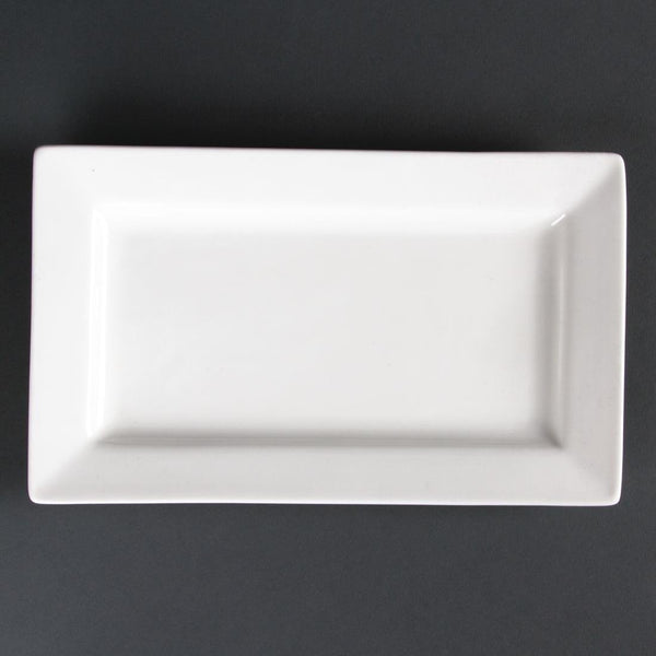 Olympia Lumina Wide Rim Rectangular Plate - 257x155mm 10x6" (Box 4) CD630 - Whisk Hospitality - CD630