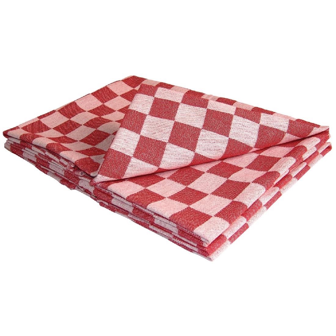 Vogue Chef Tea Towel Red - 660x660mm 26x26" E579 - Whisk Hospitality - E579