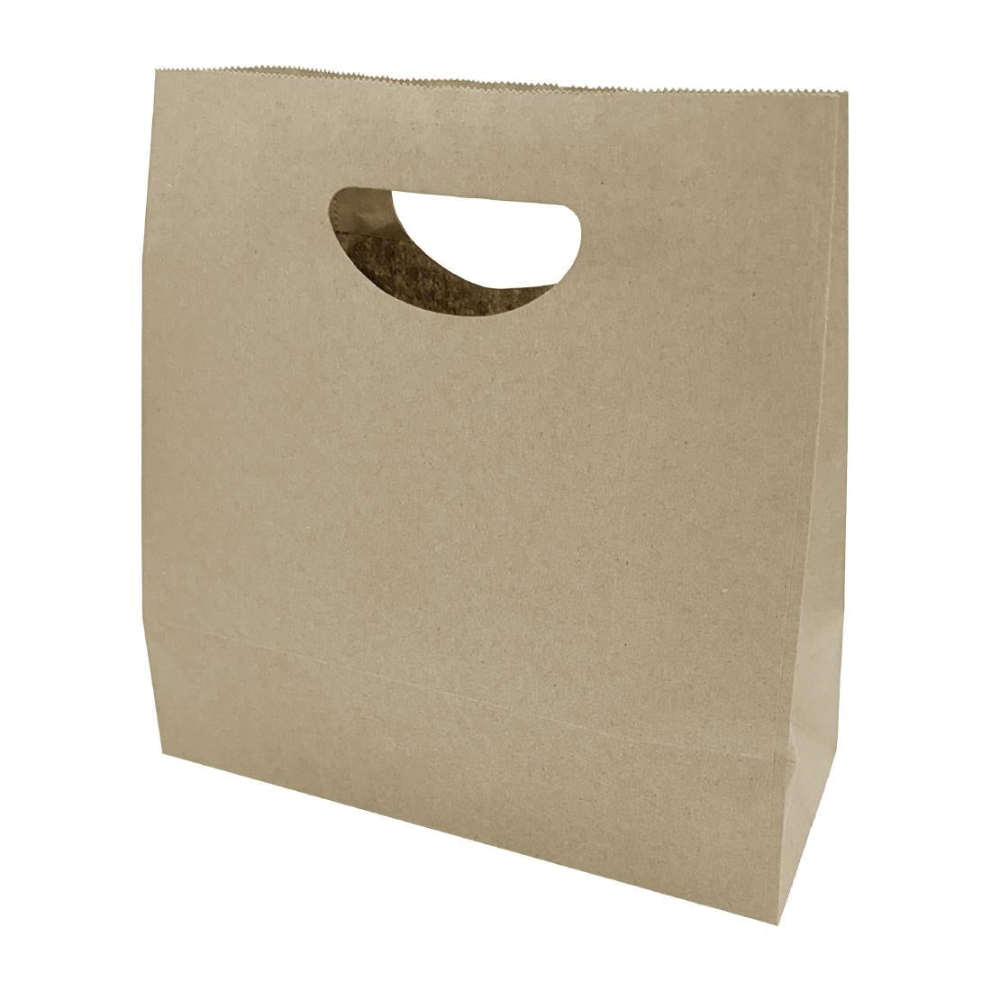 Fiesta Recyclable D Cut Handle Paper Bag Brown - Medium (Pack 250) HY764 - Whisk Hospitality - HY764