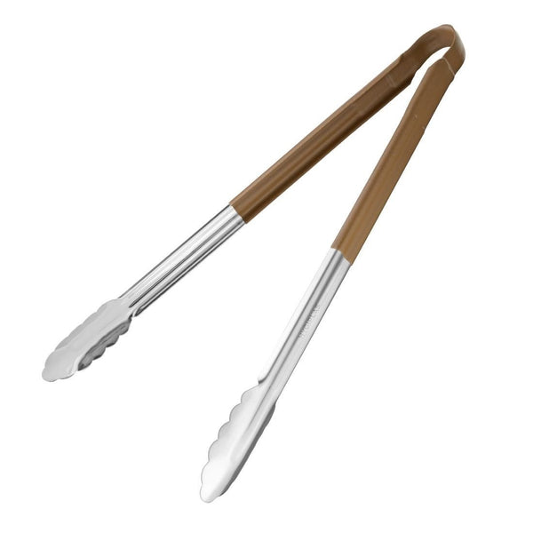 Hygiplas Colour Coded Serving Tong Brown - 405mm HC850 - Whisk Hospitality - HC850