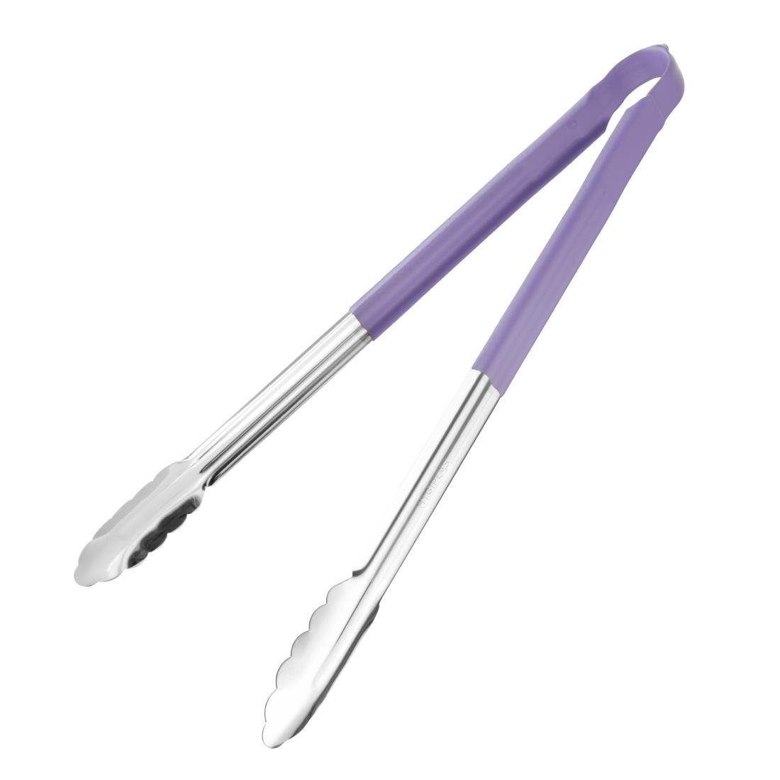 Hygiplas Colour Coded Serving Tong Purple - 405mm HC853 - Whisk Hospitality - HC853