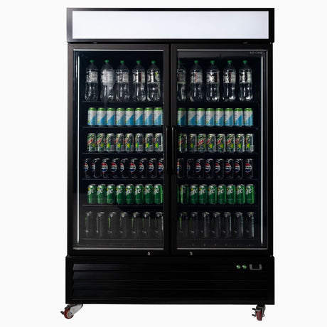 Bromic Upright Display Fridge 1266L - 2 Door - Flat Glass - Lightbox UC1250GDL - NR - Whisk Hospitality - UC1250GDL-NR