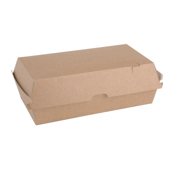 Fiesta Compostable Board Hinged Container - L (204x107x85mm) (Pack 100) FB667 - Whisk Hospitality - FB667