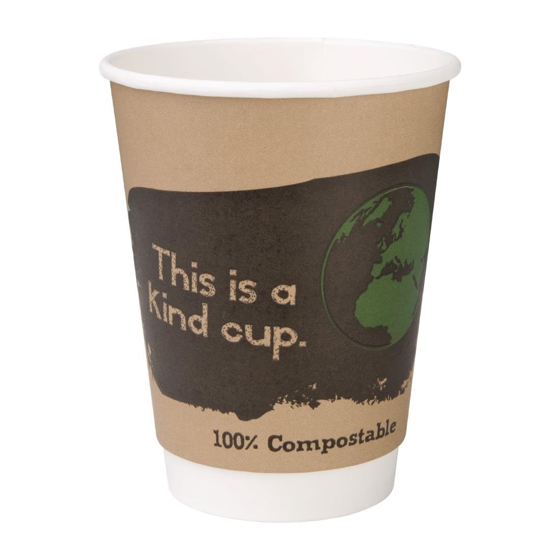 Fiesta Compostable Hot Cup Double Wall 'Kind' 340ml (Sleeve 25) DY986 - Whisk Hospitality - DY986