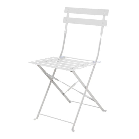 Bolero Grey Pavement Style Steel Folding Chairs (Pack 2) GH551 - Whisk Hospitality - GH551