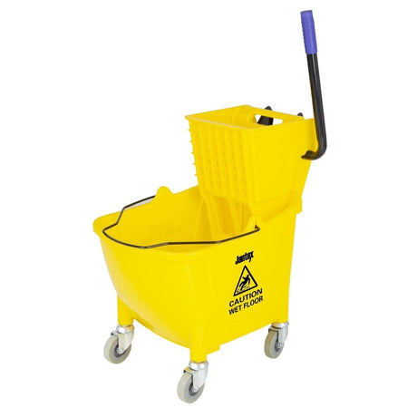 Jantex Mop Bucket with Foot Pedal Release Yellow - 25ltr FW866 - Whisk Hospitality - FW866