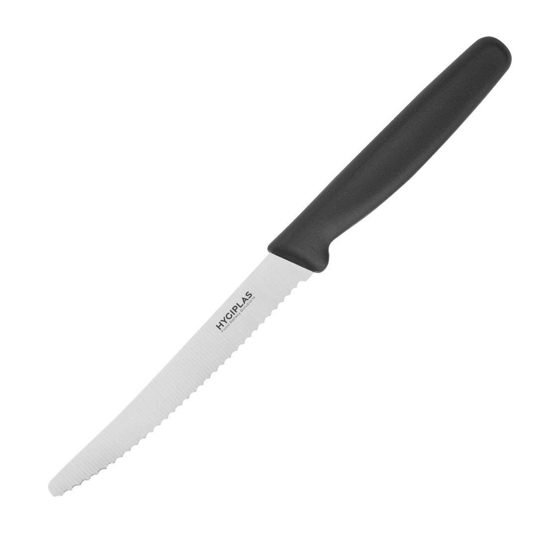 Hygiplas Tomato Serrated Knife Black - 4" CF897 - Whisk Hospitality - CF897