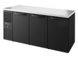 True Refrigeration Bar Refrigerator Black Ext 3 Solid Swing Doors - TBR72 - RISZ1 - L - B - SSS - 2 - Whisk Hospitality - TBR72-RISZ1-L-B-SSS-2
