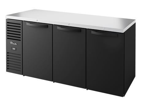 True Refrigeration Bar Refrigerator Black Ext 3 Solid Swing Doors - TBR72 - RISZ1 - L - B - SSS - 2 - Whisk Hospitality - TBR72-RISZ1-L-B-SSS-2