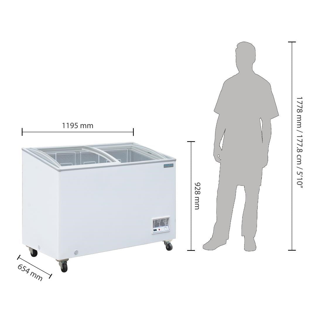 Polar G - Series Display Chest Freezer - 270Ltr GM499 - A - Whisk Hospitality - GM499-A