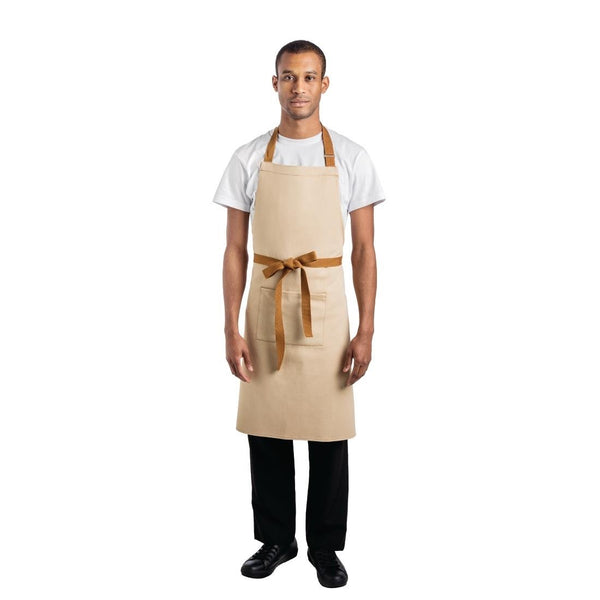 Southside Bib Apron Khaki Beige - 1000x700mm B982 - Whisk Hospitality - B982